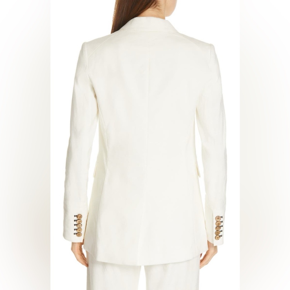 NWT $698 Veronica Beard Gaya Linen Blend Dickey Jacket In White - Picture 5 of 7